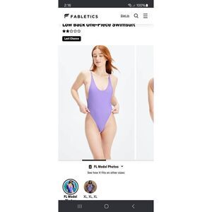 New Small Fabletic Wild Wisteria Purple NOA Sexy One Piece Swimsuit Bathing Suit